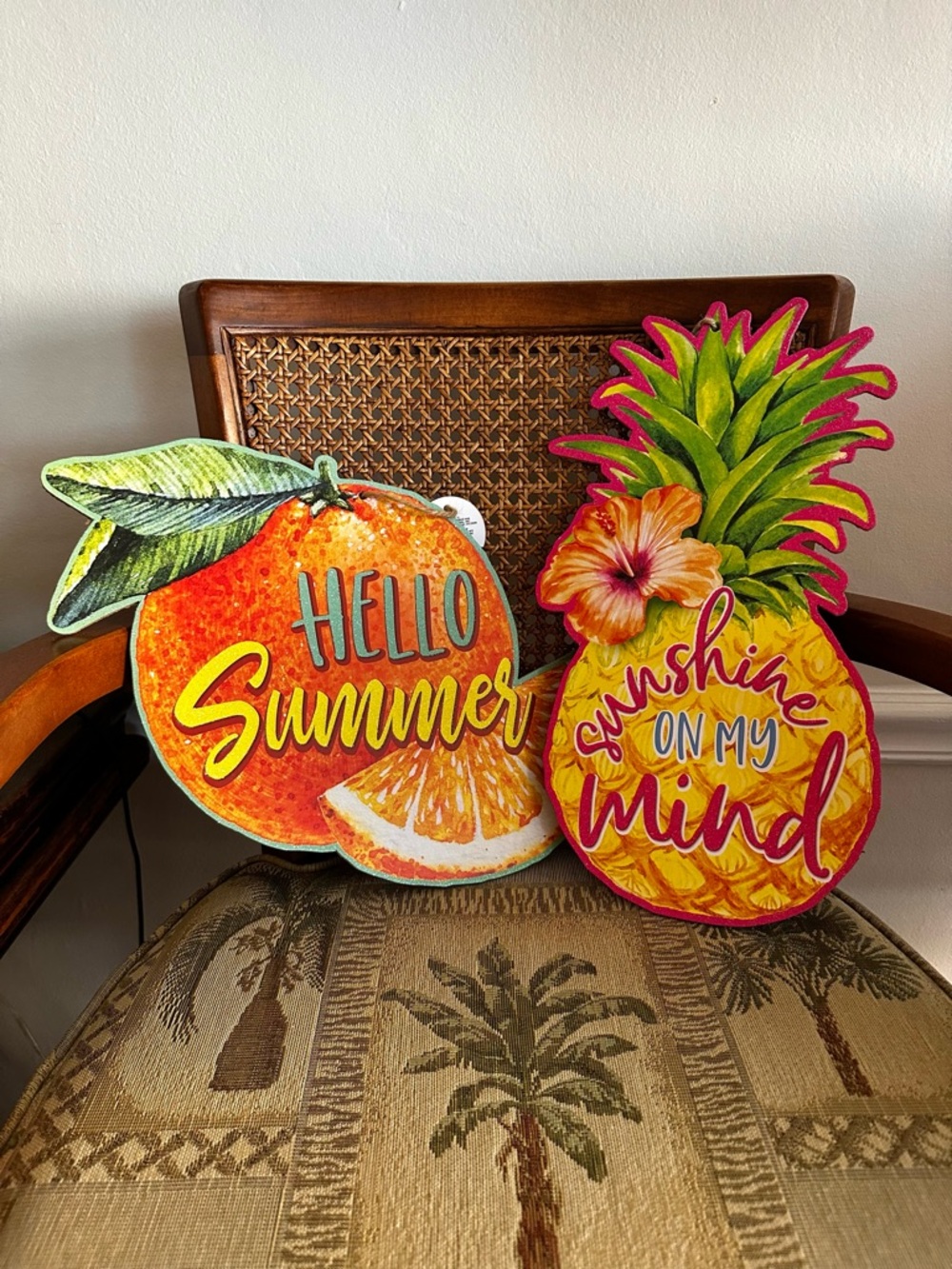 🍍 Tropical Fruit Summer Wall Decor Set of 2 NWT 🍊 - Picture 7 of 8